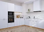 Модульный кухонный гарнитур Квадро-02 Белый/Дуб Вотан 2140x2400/2150x600