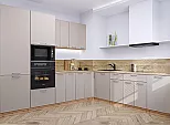 Модульный кухонный гарнитур Квадро-02 Кашемир/Дуб Вотан 2140x2400/2150x600