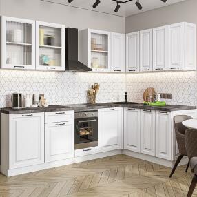 Кухня угловая Ницца Royal-02 Blanco/Белый 2140*2550/1600*600