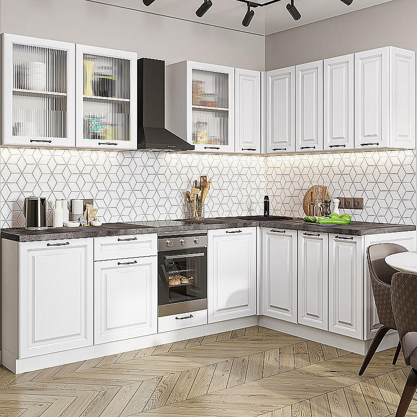 

Кухня угловая Ницца Royal-02 Blanco/Белый 2140*2550/1600*600