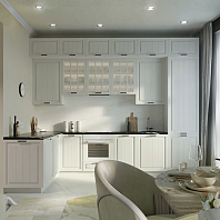 Кухня угловая Прага Белое дерево/Белый 3300/1600*2690*600