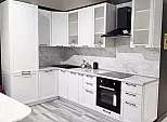 Модульный кухонный гарнитур Сканди White Silkwood/Белый 2336x1738/2980x600