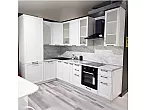 Модульный кухонный гарнитур Сканди White Silkwood/Белый 2336x1738/2980x600