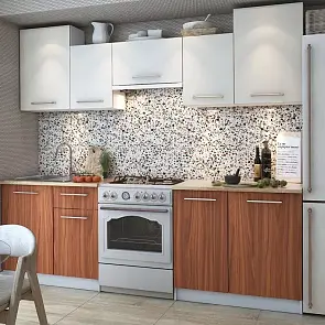 Кухонный гарнитур Бланка Амбер, Ваниль/Белый 2155x2385x600