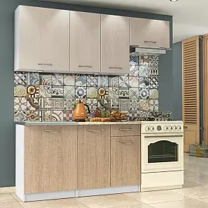 Кухонный гарнитур Бланка Крослайн карамель, Крослайн латте/Белый 2155x2000x600