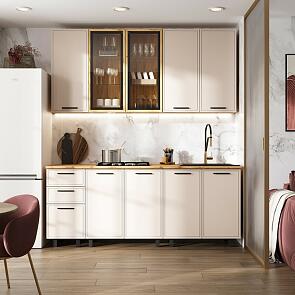 Кухонный гарнитур Бьянка Кашемир/Дуб Крафт 2344x2000x600 (Дуб вотан)