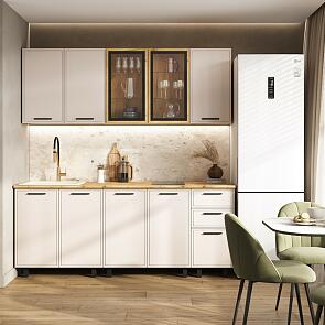 Кухонный гарнитур Бьянка Кашемир/Дуб Крафт 2164x2000x600 (Дуб вотан)