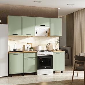 Кухонный гарнитур Бьянка Олива софт/Дуб Крафт 2164x2100x600 (Дуб вотан)