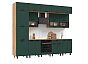 Кухонный гарнитур Техно Браш Мени Грин/Дуб Крафт 2499x3000x600 (Дуб вотан)