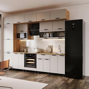 Кухонный гарнитур Техно Кашемир/Дуб Крафт 2499x3000x600 (Дуб вотан)