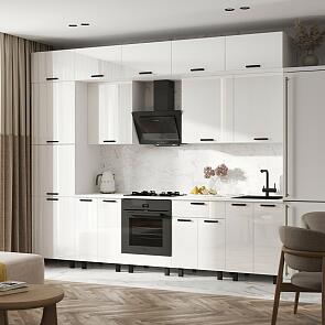 Кухонный гарнитур Техно Белый глянец/Белый 2499x3000x600 (Антарес)