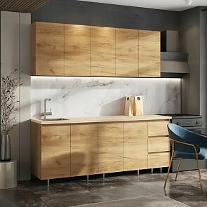 Кухонный гарнитур Челси Дуб Крафт/Дуб Крафт 2140x2000x600 (Дуб вотан)