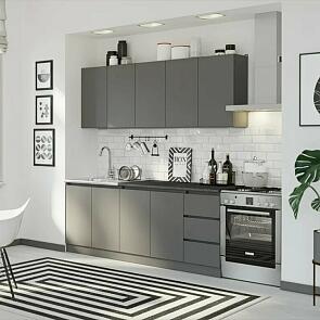 Кухонный гарнитур Челси Графит/Графит 2140x2000x600 (Кастилло темный)