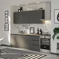 Кухонный гарнитур Челси Графит/Графит 2140x2000x600