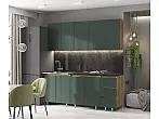 Кухонный гарнитур Челси Изумрудный/Дуб Крафт 2200x2000x600 (Кастилло темный)