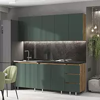 Кухонный гарнитур Челси изумрудный 2200x2000x600