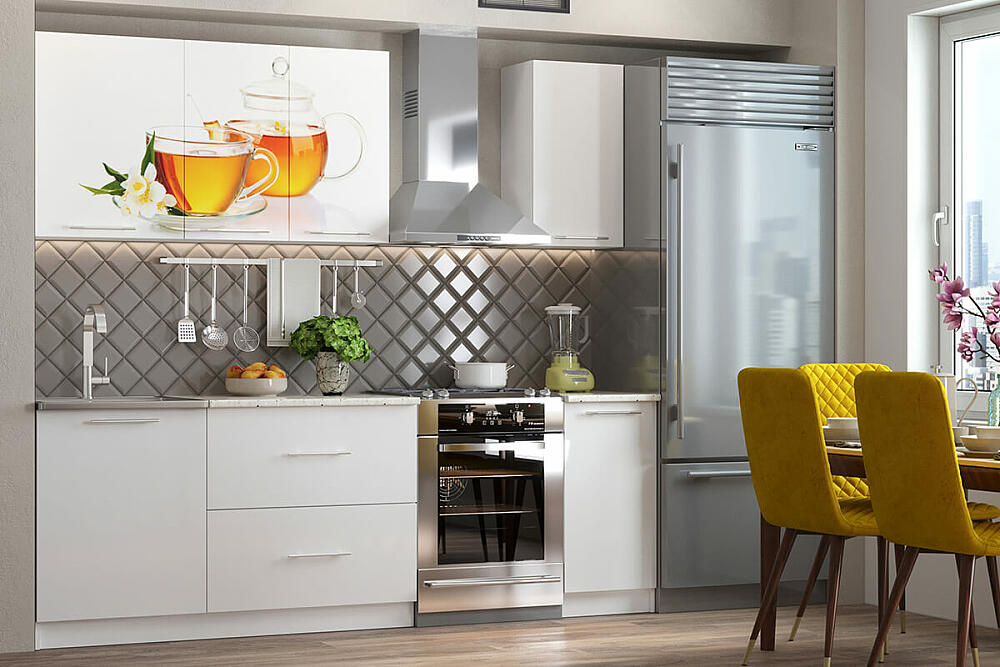 Кухня фотопечать Липовый чай 20м Белый глянец Белый Антарес 26519₽