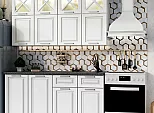 Кухонный гарнитур Констанция Шервуд жемчуг/Белый 2350x1600x600 (Кастилло темный)