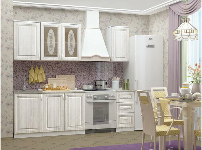 Кухонный гарнитур Констанция Сандал/Белый 2140x1700x600 (Антарес)