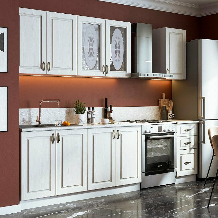 Кухня Констанция 20900м 490 Компоновка 1 Сандал Белый Антарес 25938₽