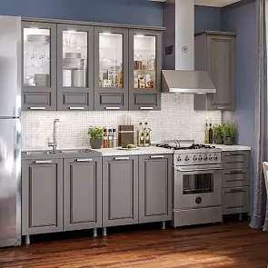 Кухонный гарнитур Констанция Графит Софт NEW/Графит 2350x2000x600 (Антарес)