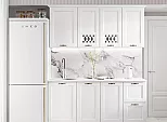 Кухонный гарнитур Милано Белая текстурная/Белый 2168x1700x600 (Антарес)