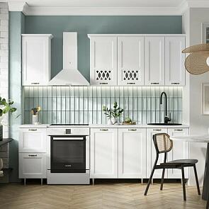 Кухонный гарнитур Милано Белая текстурная/Белый 2168x1800x600 (Антарес)