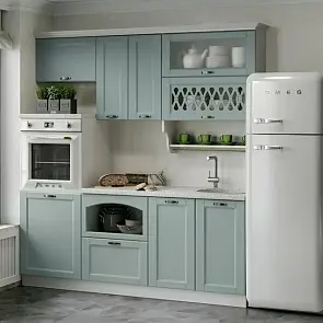 Кухонный гарнитур Милано Шарли Бриз/Белый 2000x2000x600 (Антарес)