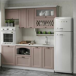Кухонный гарнитур Милано Шарли Pink/Белый 2000x2000x600 (Антарес)