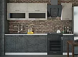Кухонный гарнитур Монако Камень темный, Камень светлый/Белый 2140x2000x600 (Антарес)