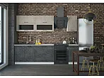 Кухонный гарнитур Монако Камень темный, Камень светлый/Белый 2140x2000x600 (Антарес)