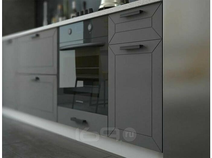 Кухня Монако 2,6м (490) (Белый снег софт/Графит софт NEW, Белый (Антарес))