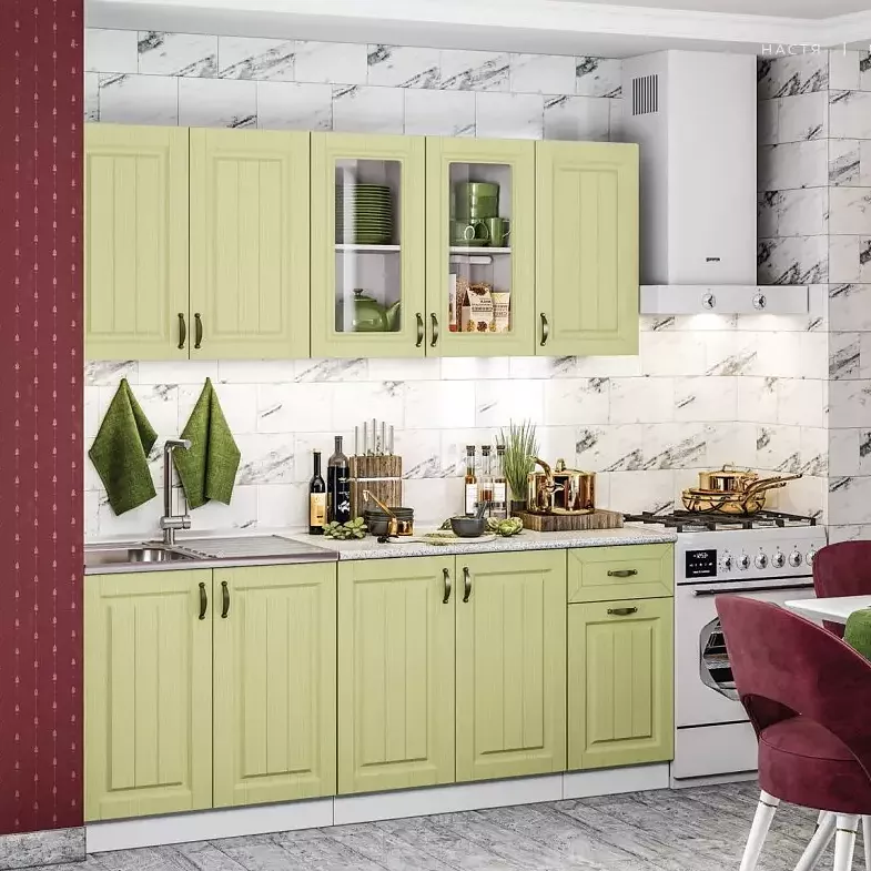 Кухня Настя 16900м 490 Фисташка Белый Антарес 21056₽