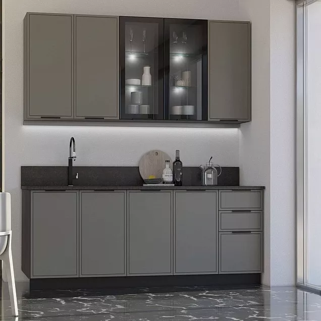 Кухня Николь 20900м 490 Холст вулканический Графит Кастилло темный 33189₽