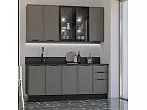 Кухонный гарнитур Николь Холст вулканический/Графит 2340x2000x600 (Кастилло темный)