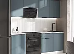 Кухонный гарнитур Николь Браш Блю/Белый 2150x2100x600 (Антарес)
