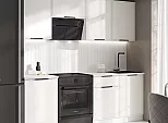 Кухонный гарнитур Николь Холст белый/Белый 2150x2100x600 (Антарес)