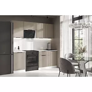 Кухонный гарнитур Николь Холст латте/Белый 2150x2100x600 (Антарес)