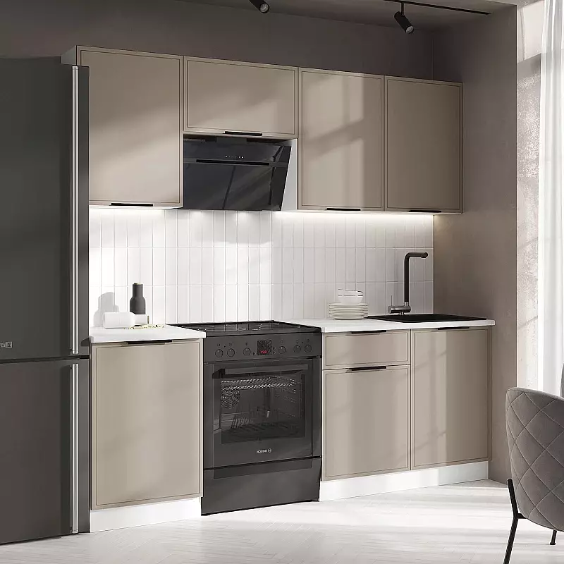 Кухня Николь 21м 490 Холст латте Белый Антарес 22512₽