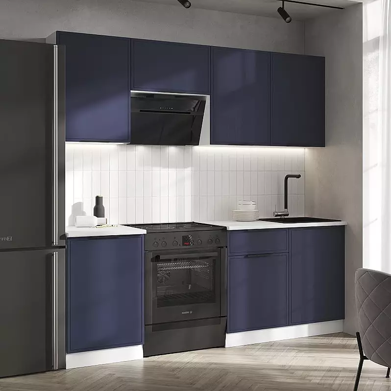 Кухня Николь 21м 490 Холст сапфировый Белый Антарес 22512₽