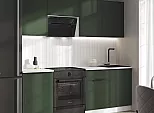 Кухонный гарнитур Николь Холст темно-зеленый/Белый 2150x2100x600 (Антарес)