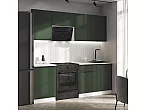Кухонный гарнитур Николь Холст темно-зеленый/Белый 2150x2100x600 (Антарес)