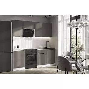 Кухонный гарнитур Николь Холст вулканический/Белый 2150x2100x600 (Антарес)