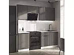 Кухонный гарнитур Николь Холст вулканический/Белый 2150x2100x600 (Антарес)