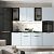 Кухонный гарнитур Николь Браш Деним Блю/Белый 2140x2200x600 (Кастилло темный)
