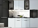 Кухонный гарнитур Николь Браш Деним Блю/Белый 2140x2200x600 (Кастилло темный)