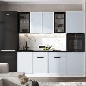 Кухонный гарнитур Николь Браш Деним Блю/Белый 2140x2200x600 (Кастилло темный)