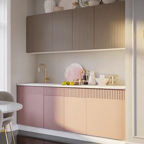 Кухонный гарнитур Оливия Шарли Pink, Шарли Мокко/Белый 2000x2000x600 (Антарес)