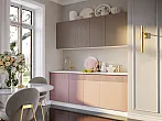 Кухонный гарнитур Оливия Шарли Pink, Шарли Мокко/Белый 2000x2000x600 (Антарес)