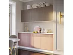 Кухонный гарнитур Оливия Шарли Pink, Шарли Мокко/Белый 2000x2000x600 (Антарес)